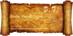Duda Terézia névjegykártya